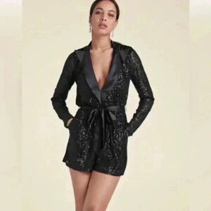 Sequin Tuxedo Romper